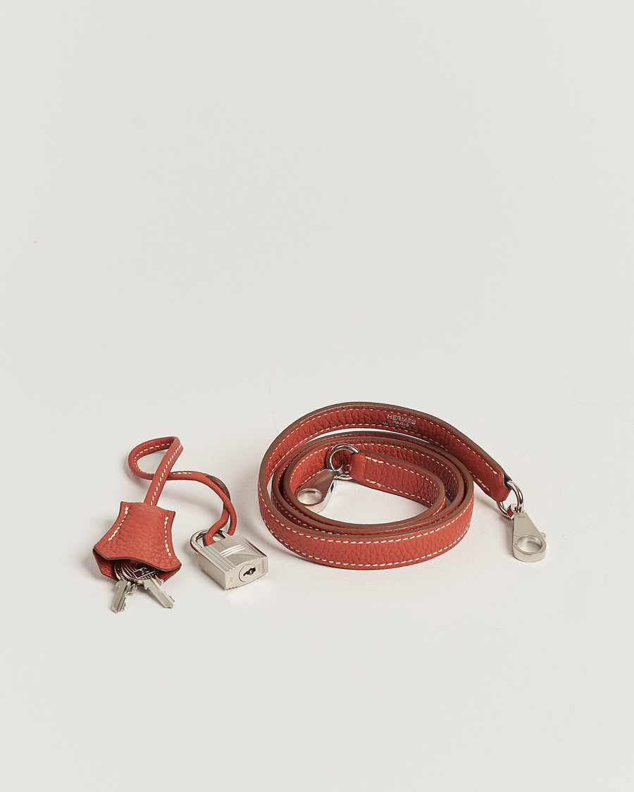 Men | Hermès Pre-Owned Kelly 35 Handbag Taurillion Clemence Orange | Hermès Pre-Owned | Kelly 35 Handbag Taurillion Clemence Orange