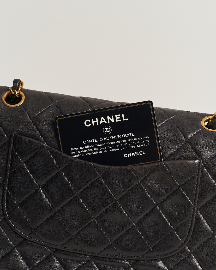 Men | Chanel Pre-Owned Classic Medium Flap Bag Calf Leather Black  | Chanel Pre-Owned | Classic Medium Flap Bag Calf Leather Black 