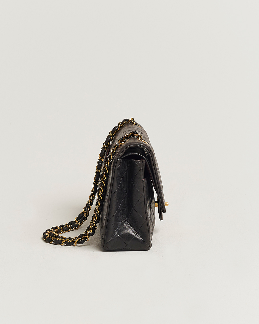 Men | Chanel Pre-Owned Classic Medium Flap Bag Calf Leather Black  | Chanel Pre-Owned | Classic Medium Flap Bag Calf Leather Black 