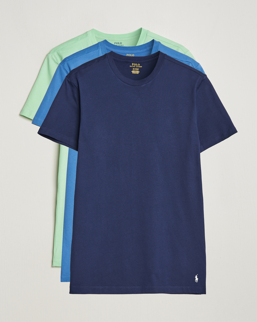 Men | T-Shirts | Polo Ralph Lauren | 3-Pack Crew Neck T-Shirt Green/Blue/Navy