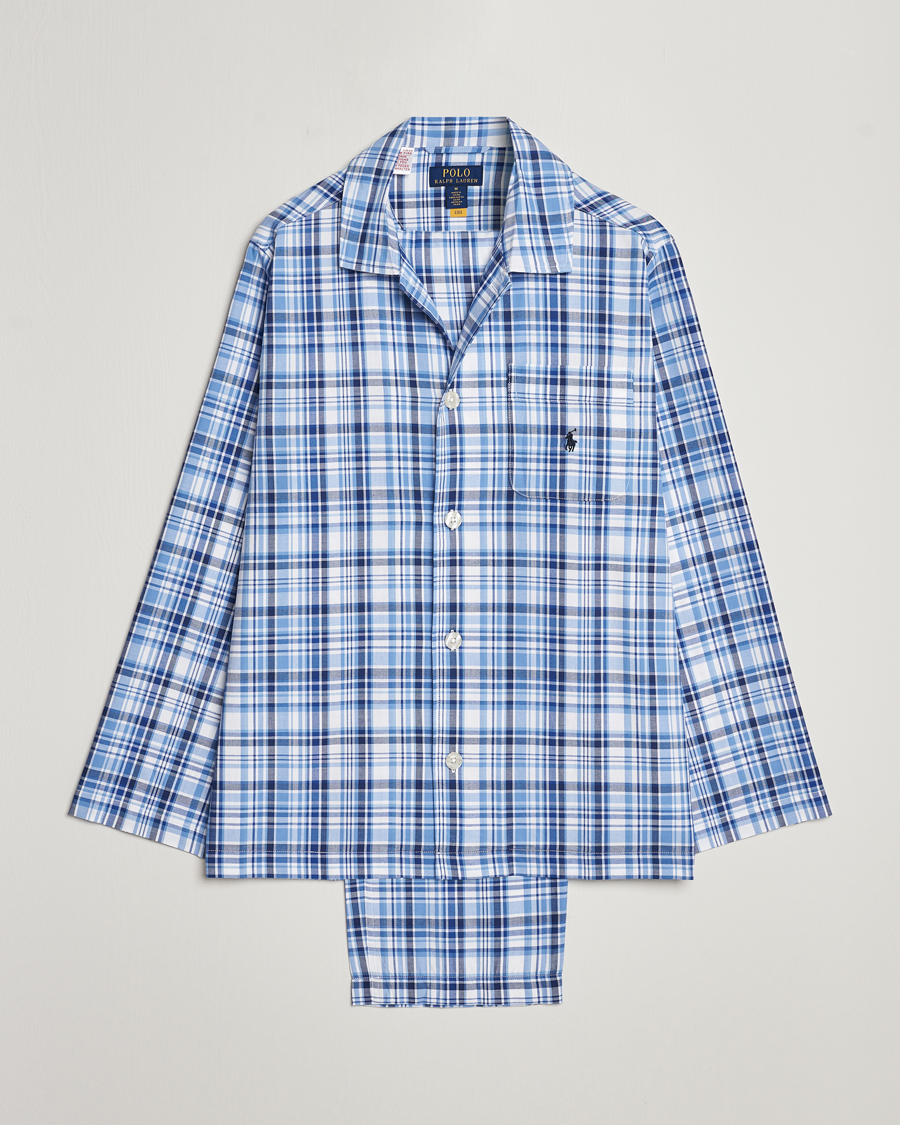 Men | Pyjamas & Robes | Polo Ralph Lauren | Cotton Checked Pyjama Set Blue Plaid