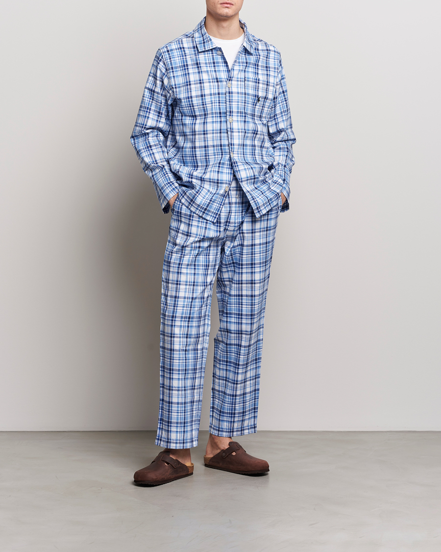 Men | Pyjamas & Robes | Polo Ralph Lauren | Cotton Checked Pyjama Set Blue Plaid