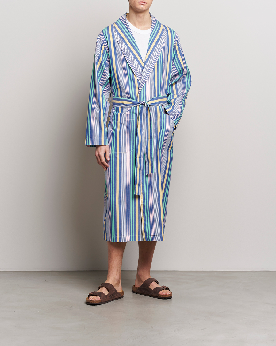 Men | Pyjamas & Robes | Polo Ralph Lauren | Oxford Striped Robe Blue/White