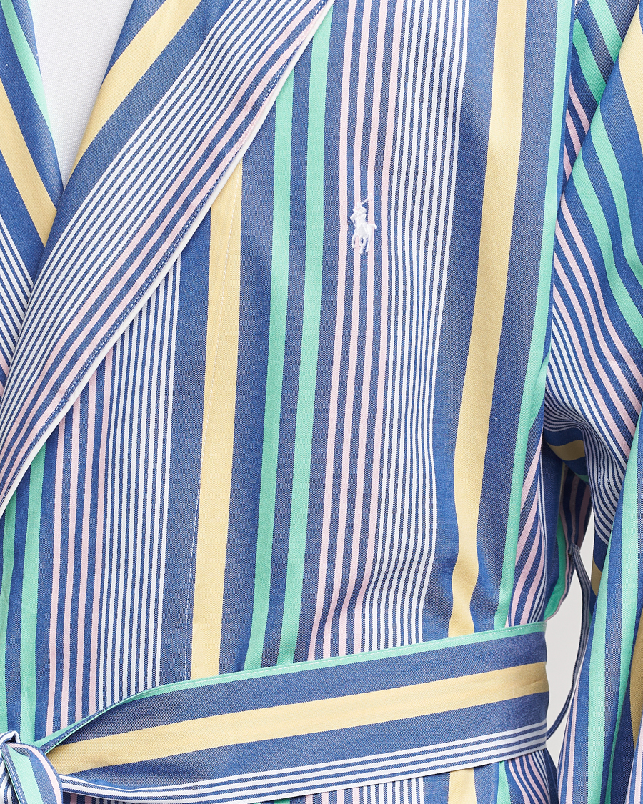 Men | Pyjamas & Robes | Polo Ralph Lauren | Oxford Striped Robe Blue/White