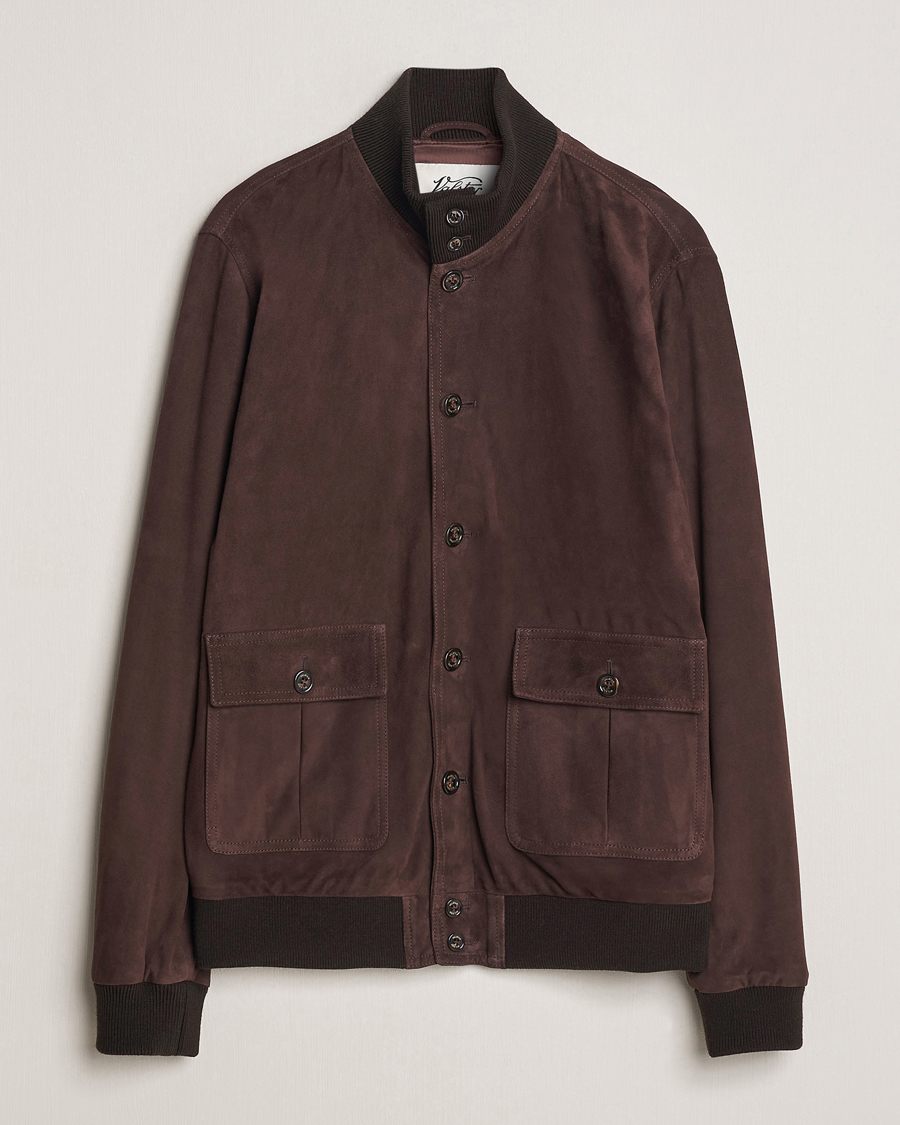 Men | Coats & Jackets | Valstar | Valstarino Suede Jacket Dark Brown
