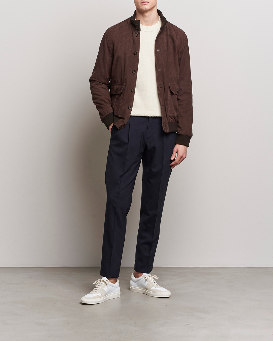 Men | Coats & Jackets | Valstar | Valstarino Suede Jacket Dark Brown