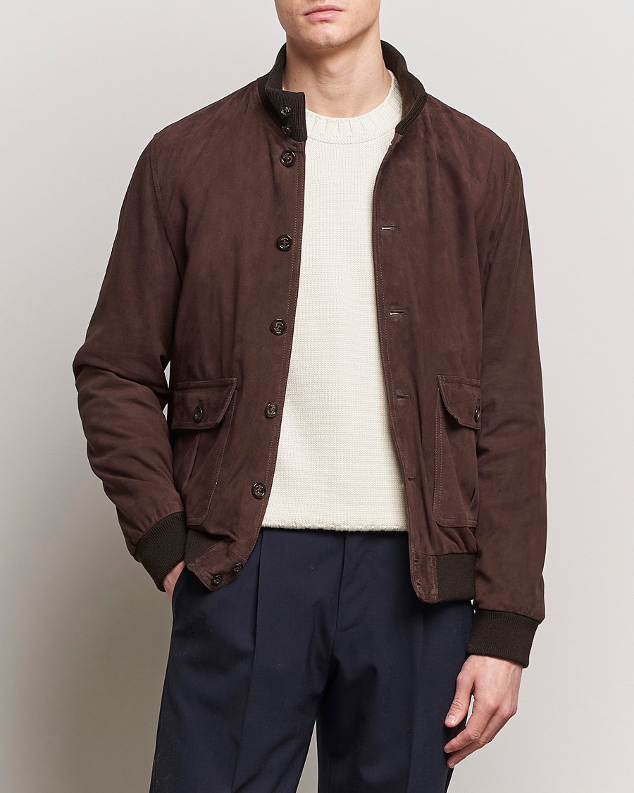 Men | Coats & Jackets | Valstar | Valstarino Suede Jacket Dark Brown