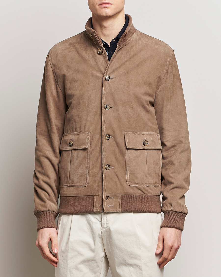 Men | Coats & Jackets | Valstar | Valstarino Suede Jacket Greige