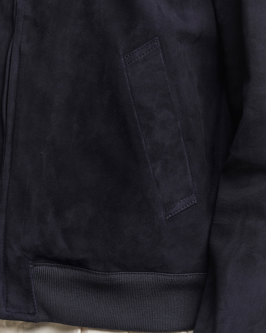 Men | Coats & Jackets | Valstar | Zip Suede Jacket Navy