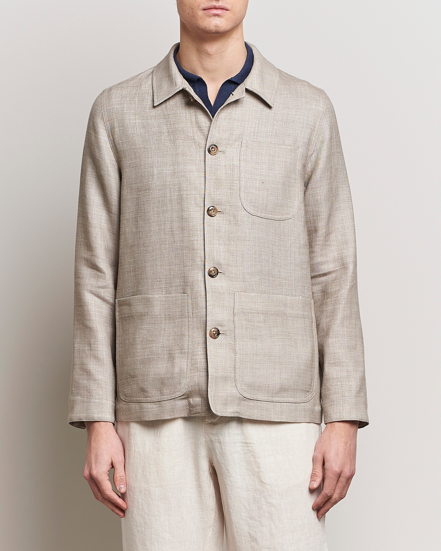 Men | Coats & Jackets | Altea | Wool/Linen Chore Jacket Light Beige