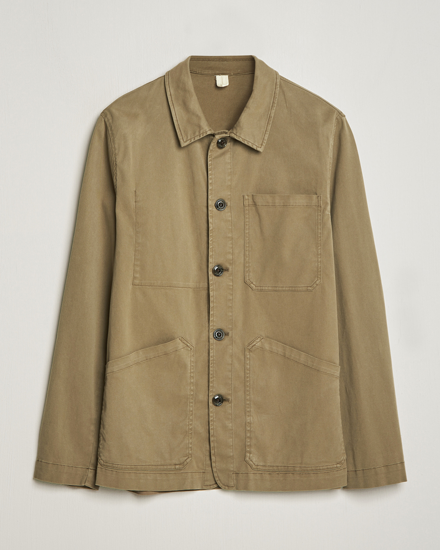 Men | Coats & Jackets | Altea | Soft Cotton Shirt Jacket Olive
