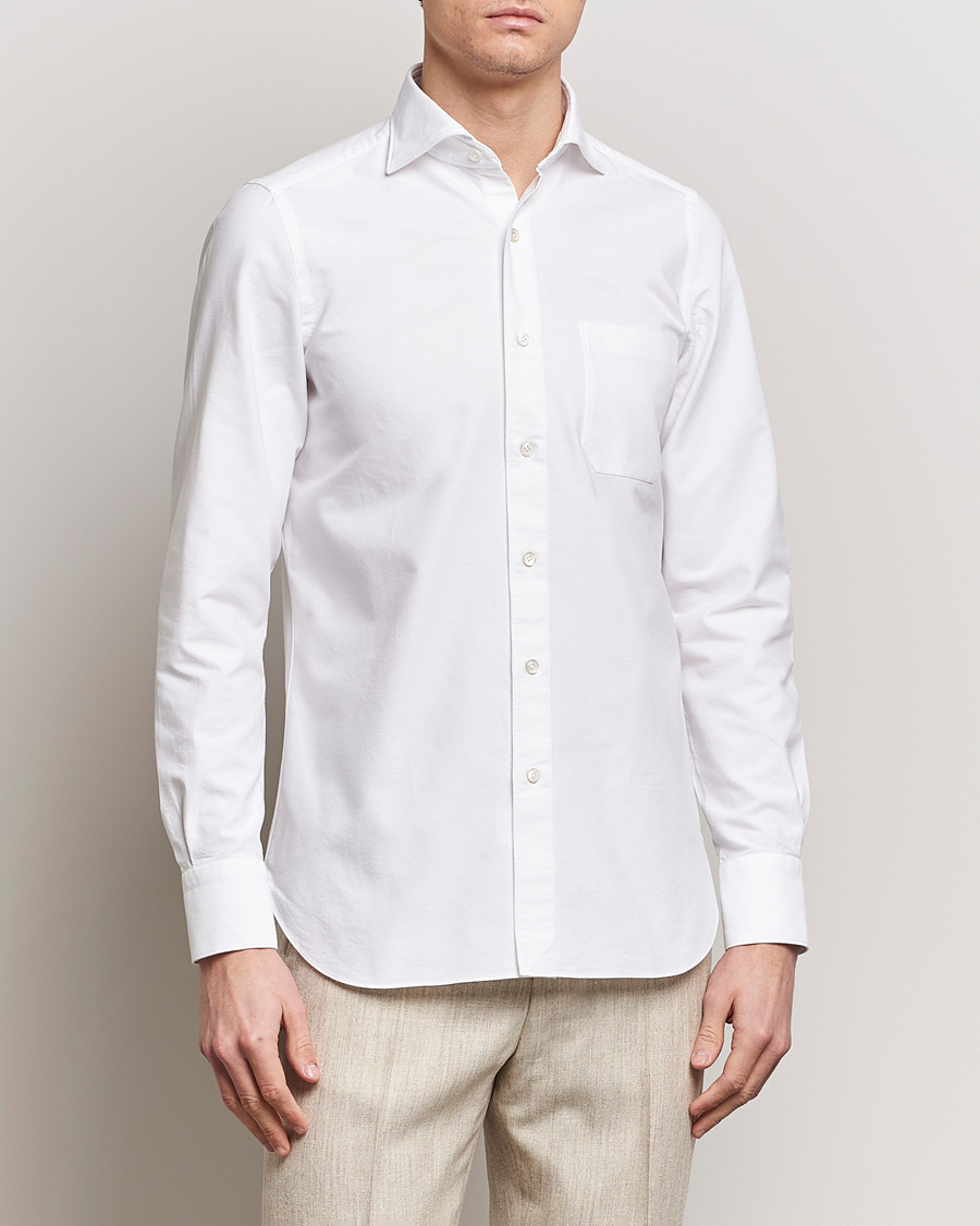 Men | Departments | Finamore Napoli | Gaeta Chambray Shirt White