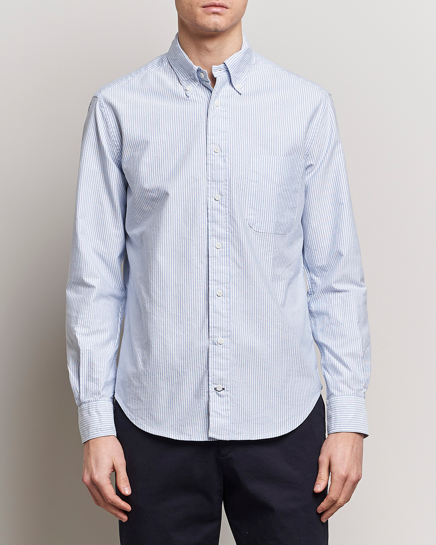Men | Casual | Gitman Vintage | Button Down Oxford Shirt Blue Stripe