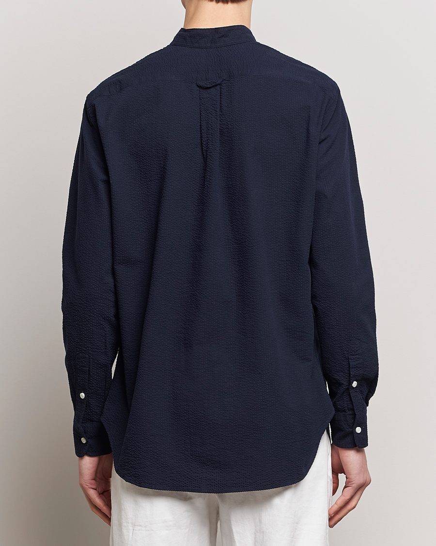 Men | Shirts | Gitman Vintage | Tonal Seersucker Popover Shirt Navy