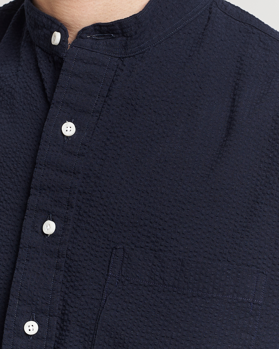 Men | Shirts | Gitman Vintage | Tonal Seersucker Popover Shirt Navy