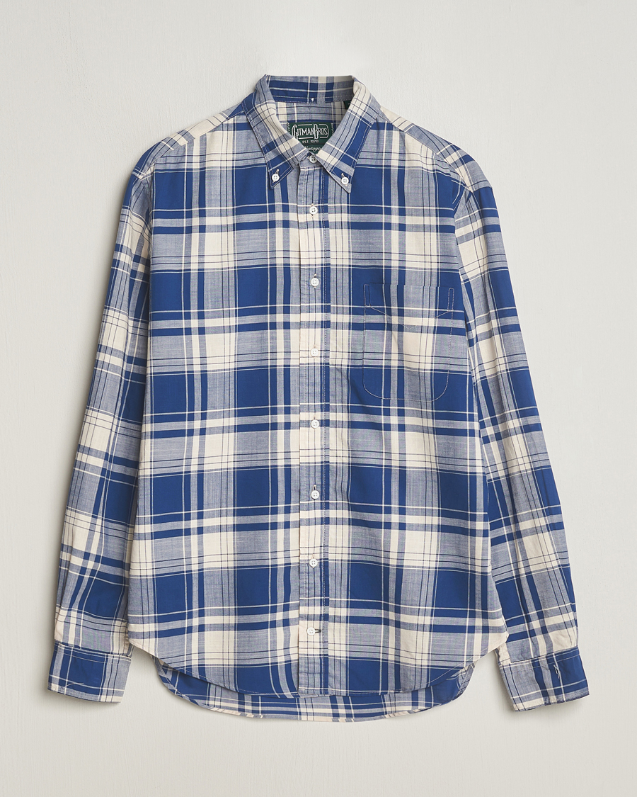 Men | Shirts | Gitman Vintage | Button Down Madras Shirt Blue Check