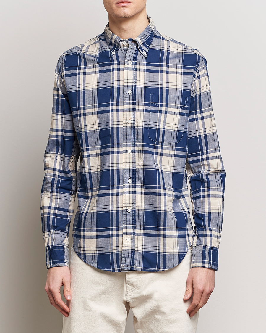 Men | Shirts | Gitman Vintage | Button Down Madras Shirt Blue Check