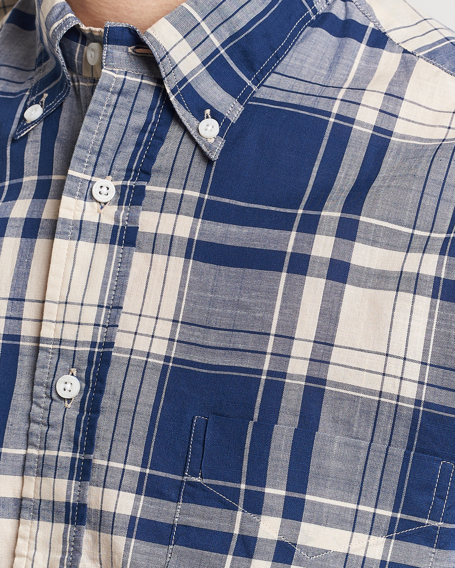 Men | Shirts | Gitman Vintage | Button Down Madras Shirt Blue Check