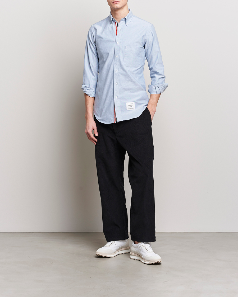 Thom Browne Contrast Placket Oxford Shirt Light Blue at CareOfCarl.com Thom Browne Contrast Placket Oxford Shirt Light Blue at CareOfCarl.com