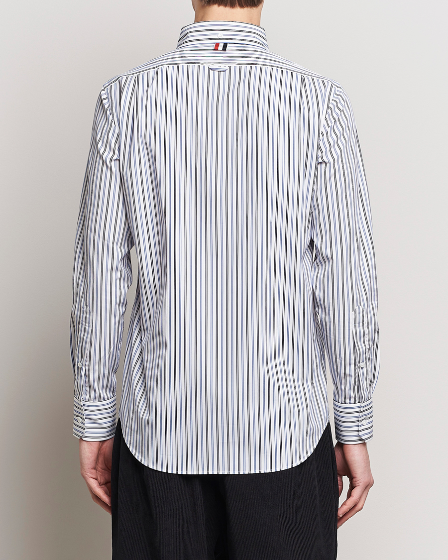 Men | Shirts | Thom Browne | Button Down Poplin Shirt Navy Stripes
