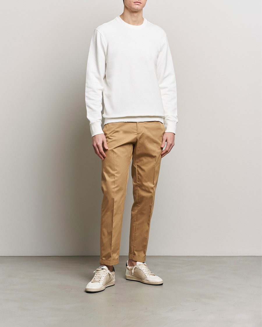 Men | Sweaters & Knitwear | Golden Goose | Deluxe Brand Distressed Jersey Sweatshirt Vintage White