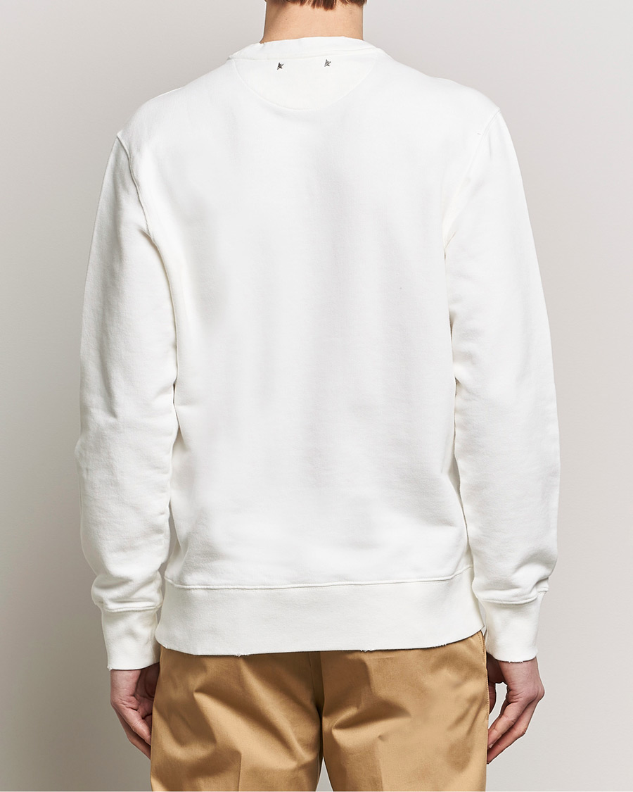 Men | Sweaters & Knitwear | Golden Goose | Deluxe Brand Distressed Jersey Sweatshirt Vintage White