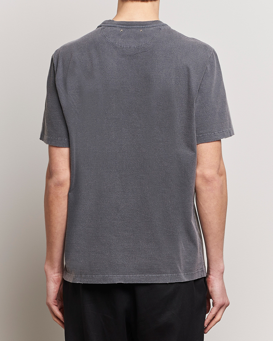 Men | T-Shirts | Golden Goose | Deluxe Brand Distressed Cotton Logo T-Shirt Anthracite