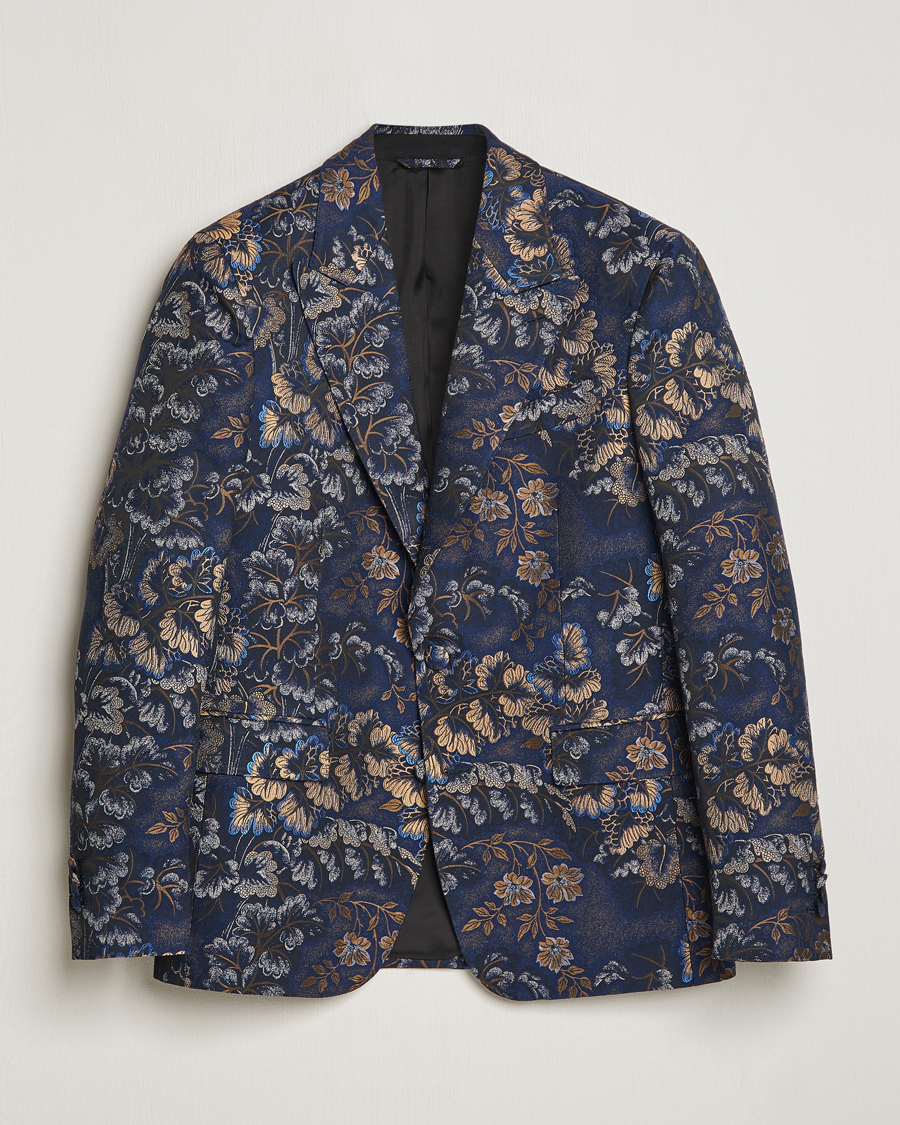 Men | Blazers | Etro | Floral Jacquard Evening Jacket Navy
