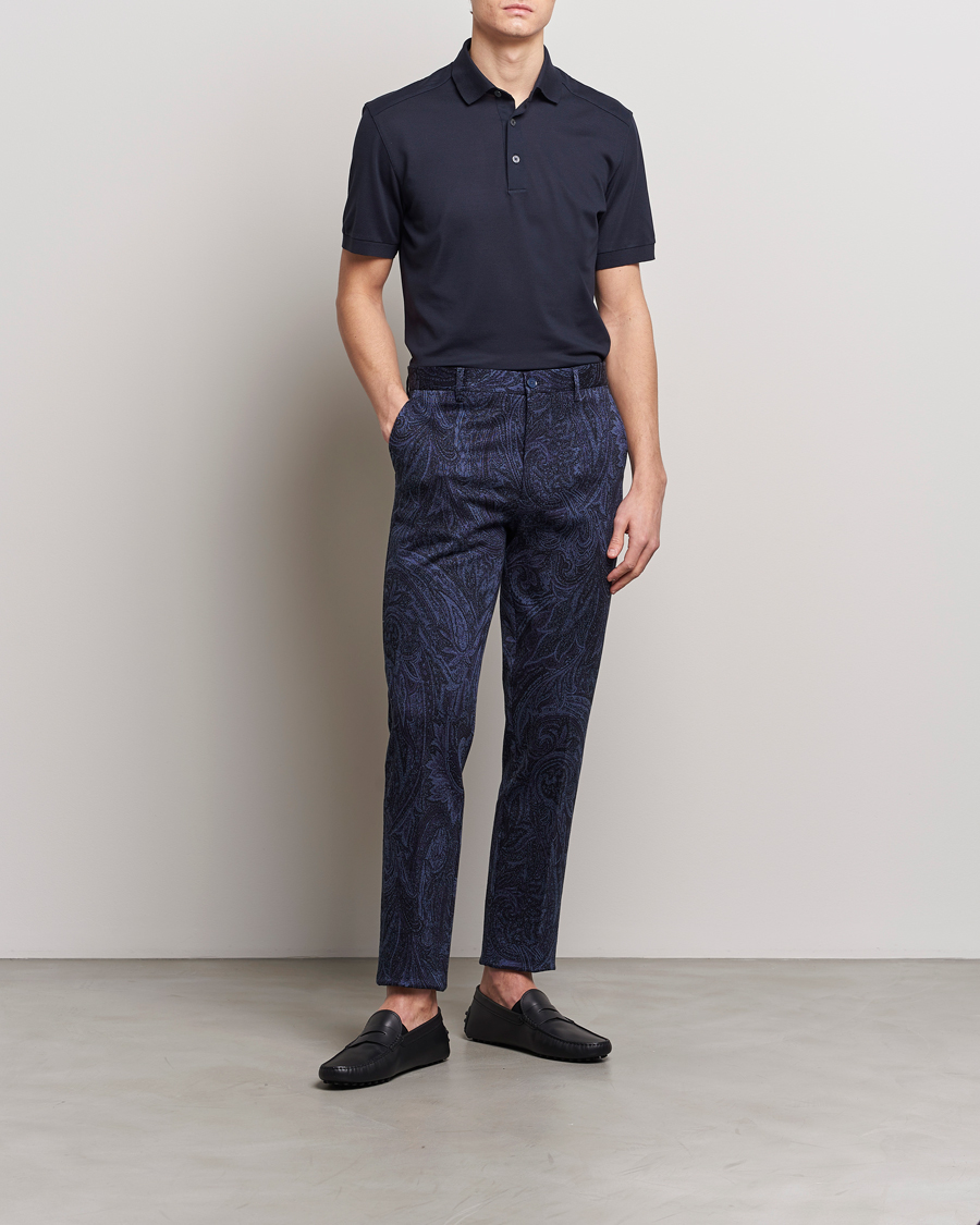 Men | Trousers | Etro | Tonal Paisley Trousers Navy