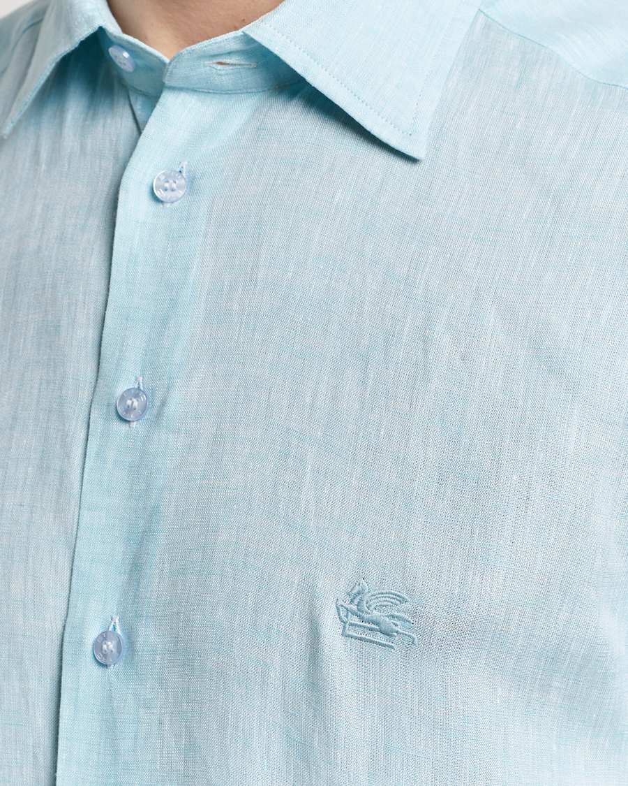 Men | Shirts | Etro | Slim Fit Linen Shirt Light Blue