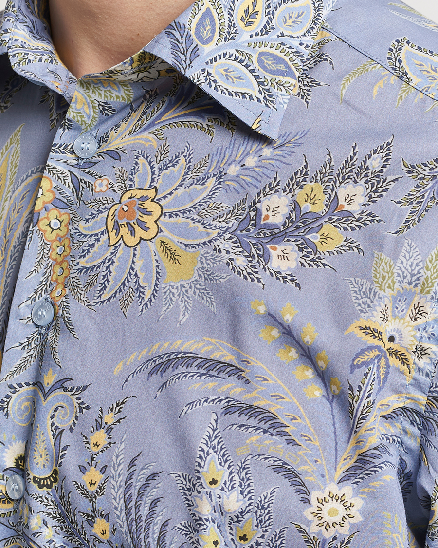Men | Shirts | Etro | Slim Fit Floral Print Shirt Azzurro