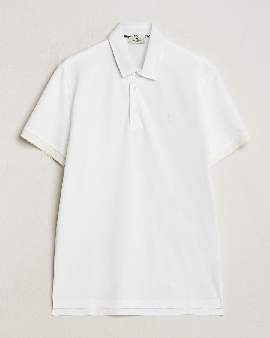 Men | Polo Shirts | Etro | Contrast Paisley Polo White