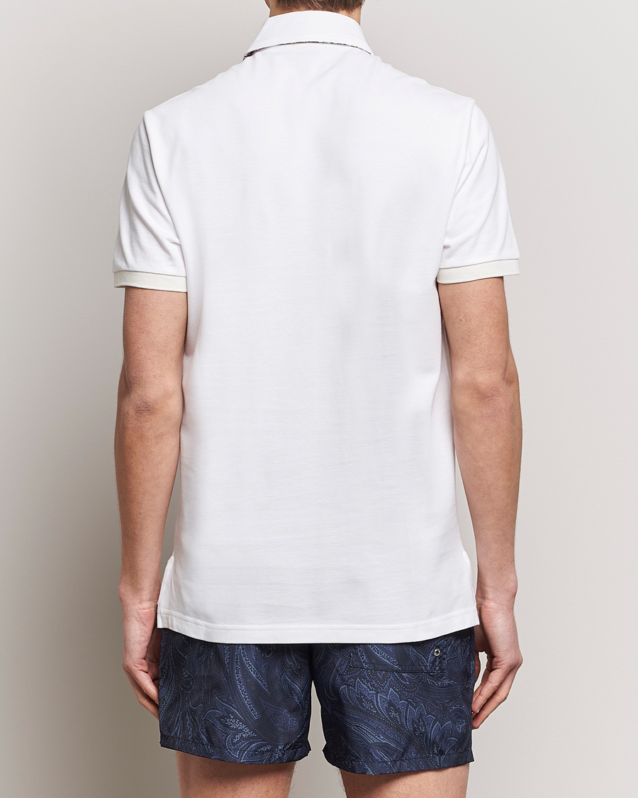 Men | Polo Shirts | Etro | Contrast Paisley Polo White