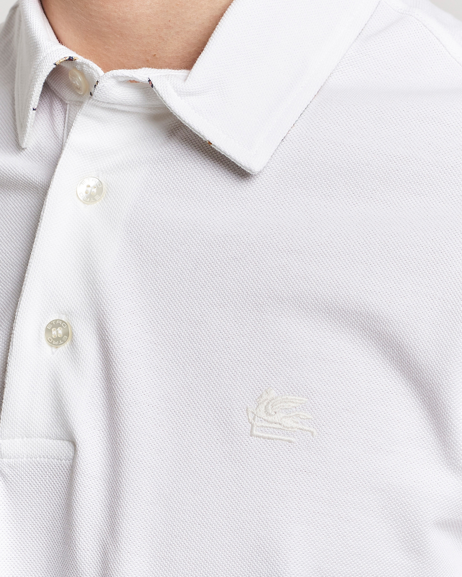 Men | Polo Shirts | Etro | Contrast Paisley Polo White