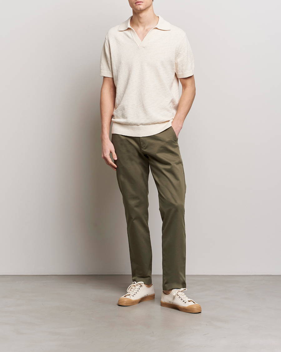 Men | Trousers | NN07 | Theo Regular Fit Stretch Chinos Capers Green