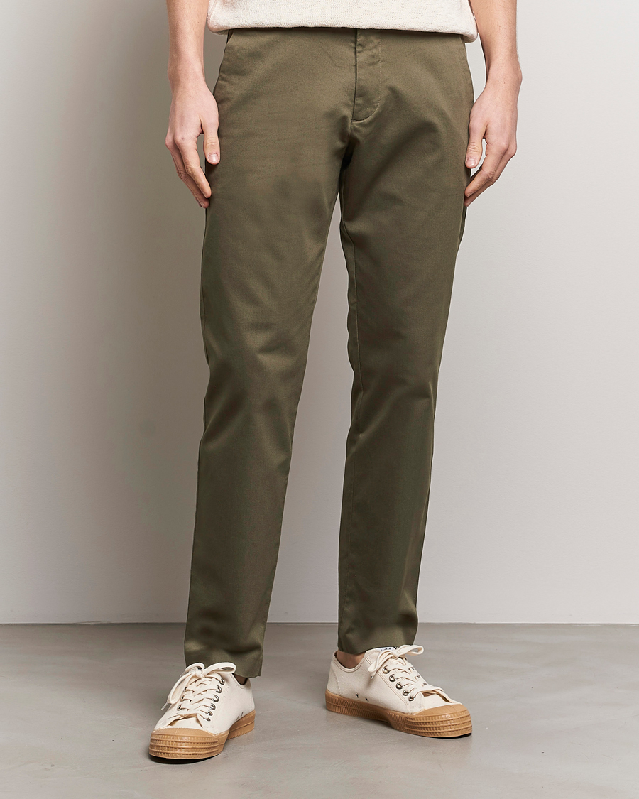 Men | Trousers | NN07 | Theo Regular Fit Stretch Chinos Capers Green