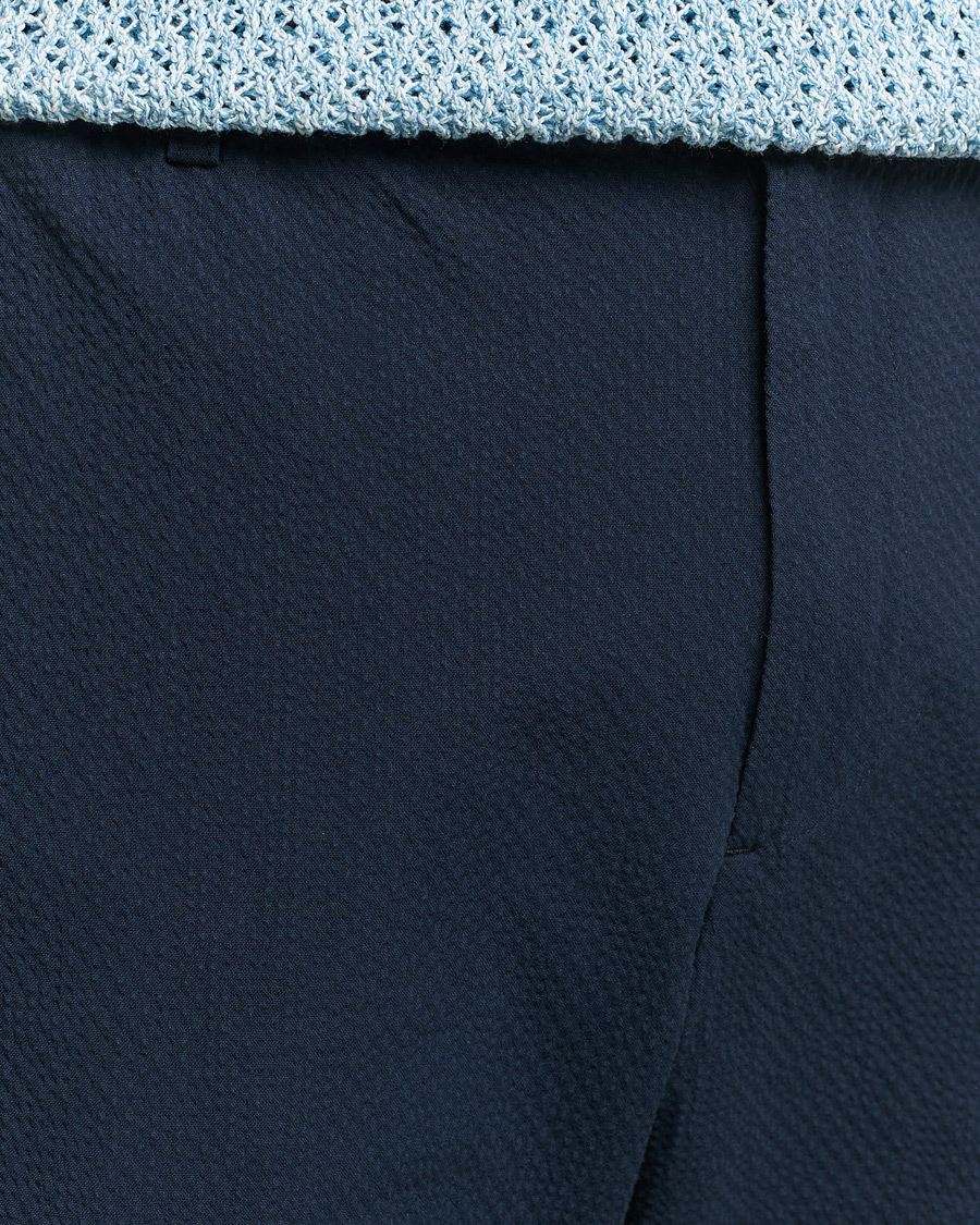 Men | Trousers | NN07 | Billie Seersucker Drawstring Trousers Navy Blue