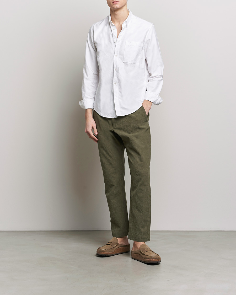Men | Trousers | NN07 | Billie Seersucker Drawstring Trousers Capers Green