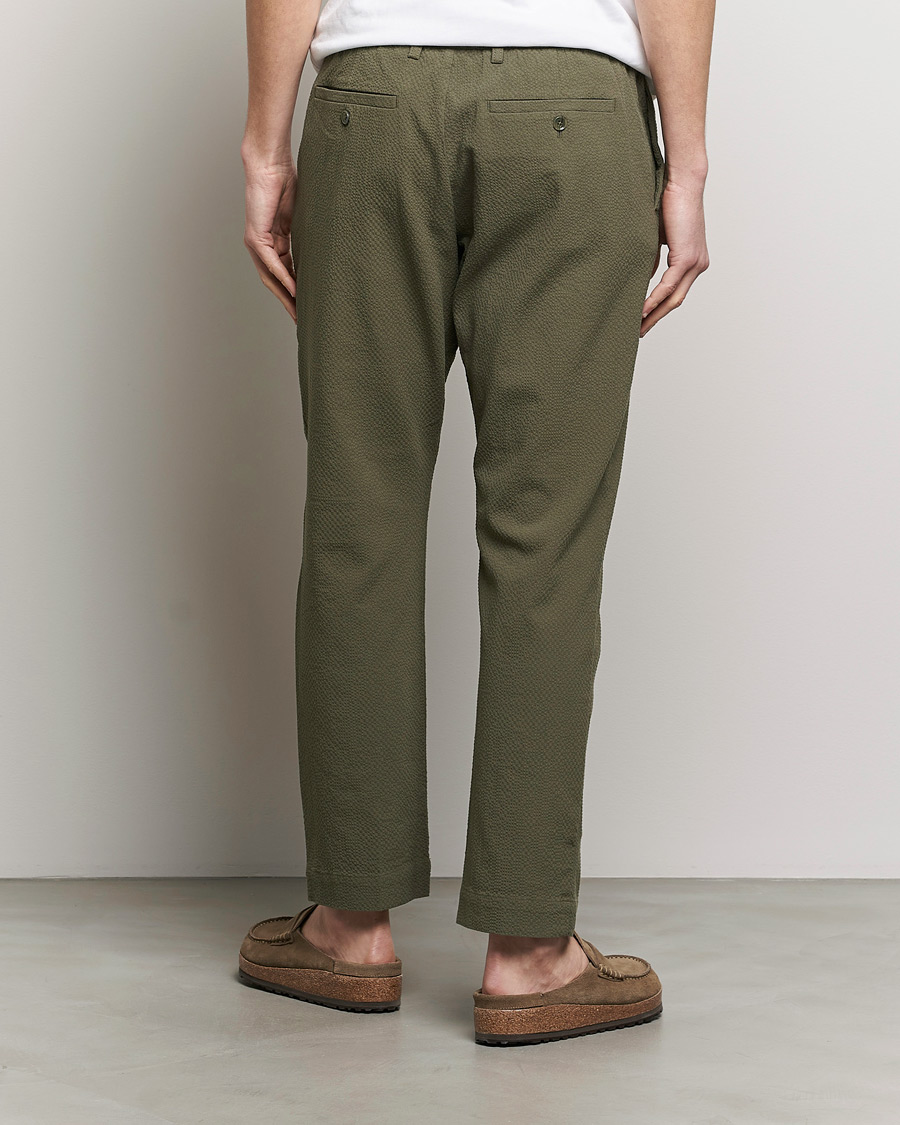 Men | Trousers | NN07 | Billie Seersucker Drawstring Trousers Capers Green