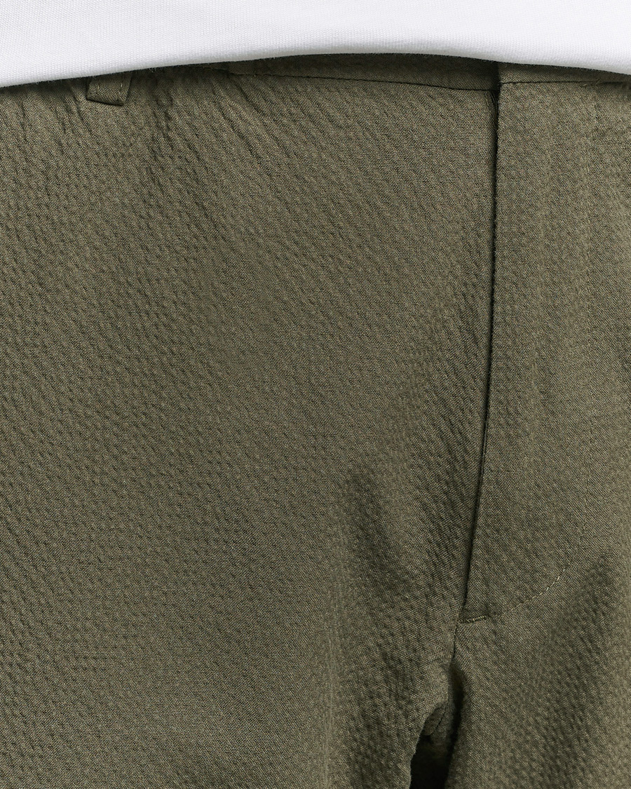 Men | Trousers | NN07 | Billie Seersucker Drawstring Trousers Capers Green