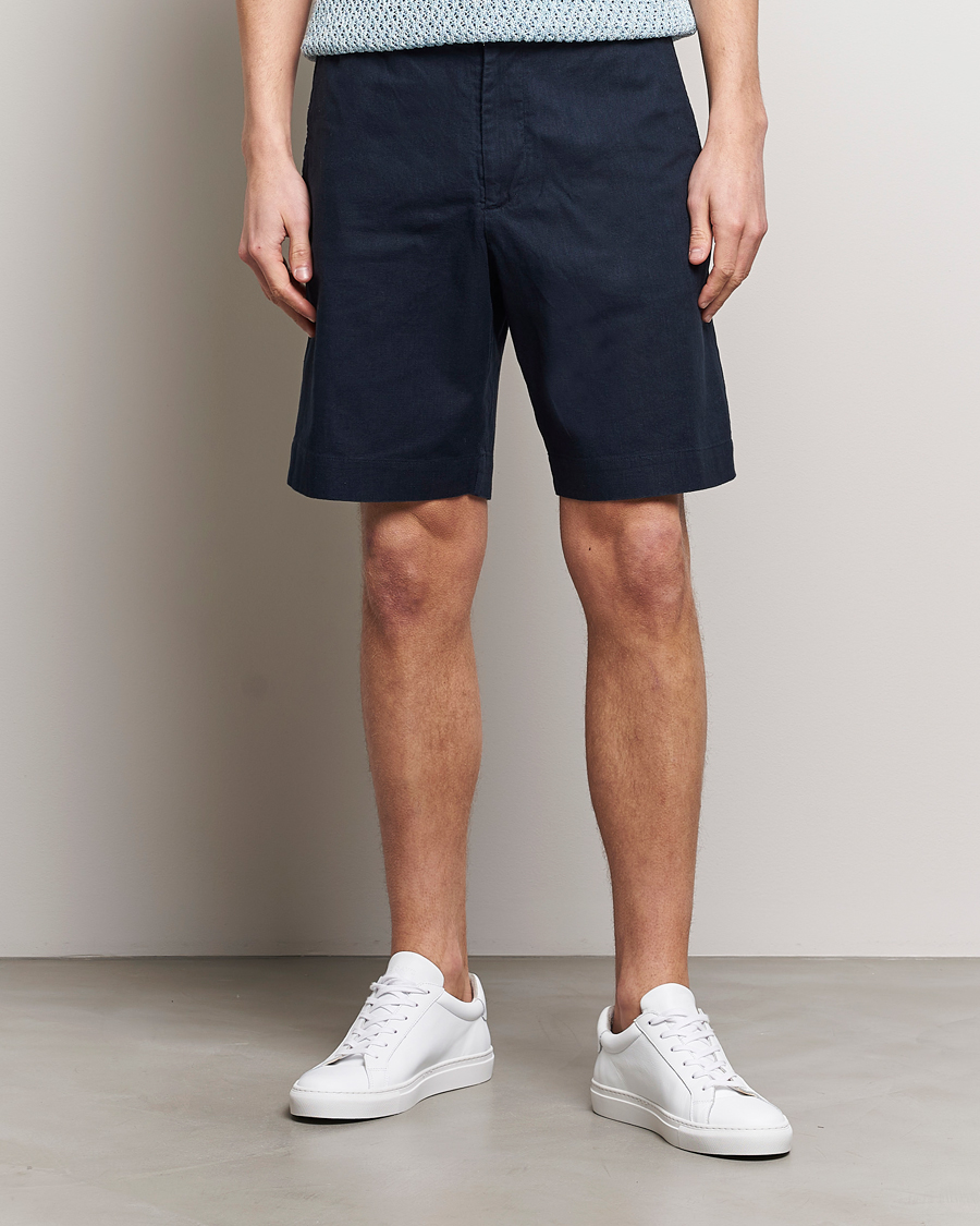 Men | Shorts | NN07 | Billie Linen Shorts Navy Blue