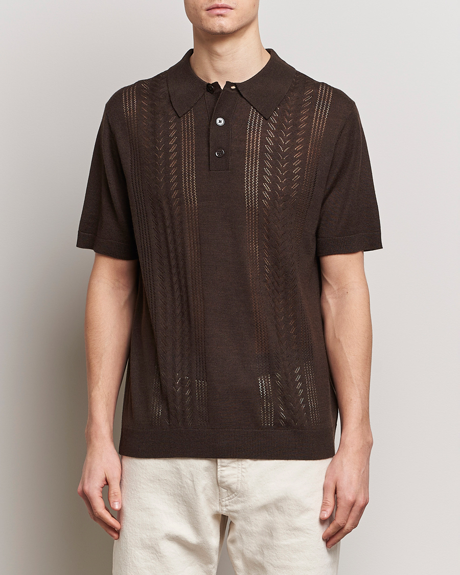 Men | Polo Shirts | NN07 | Thor Knitted Polo Slate Brown