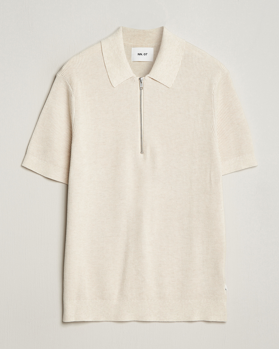 Men | Polo Shirts | NN07 | Hansie Zip Polo Ecru