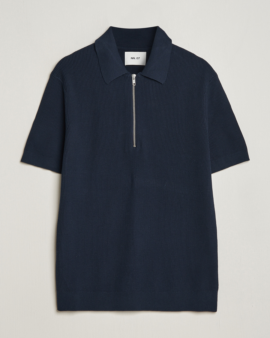 Men | Polo Shirts | NN07 | Hansie Zip Polo Navy Blue
