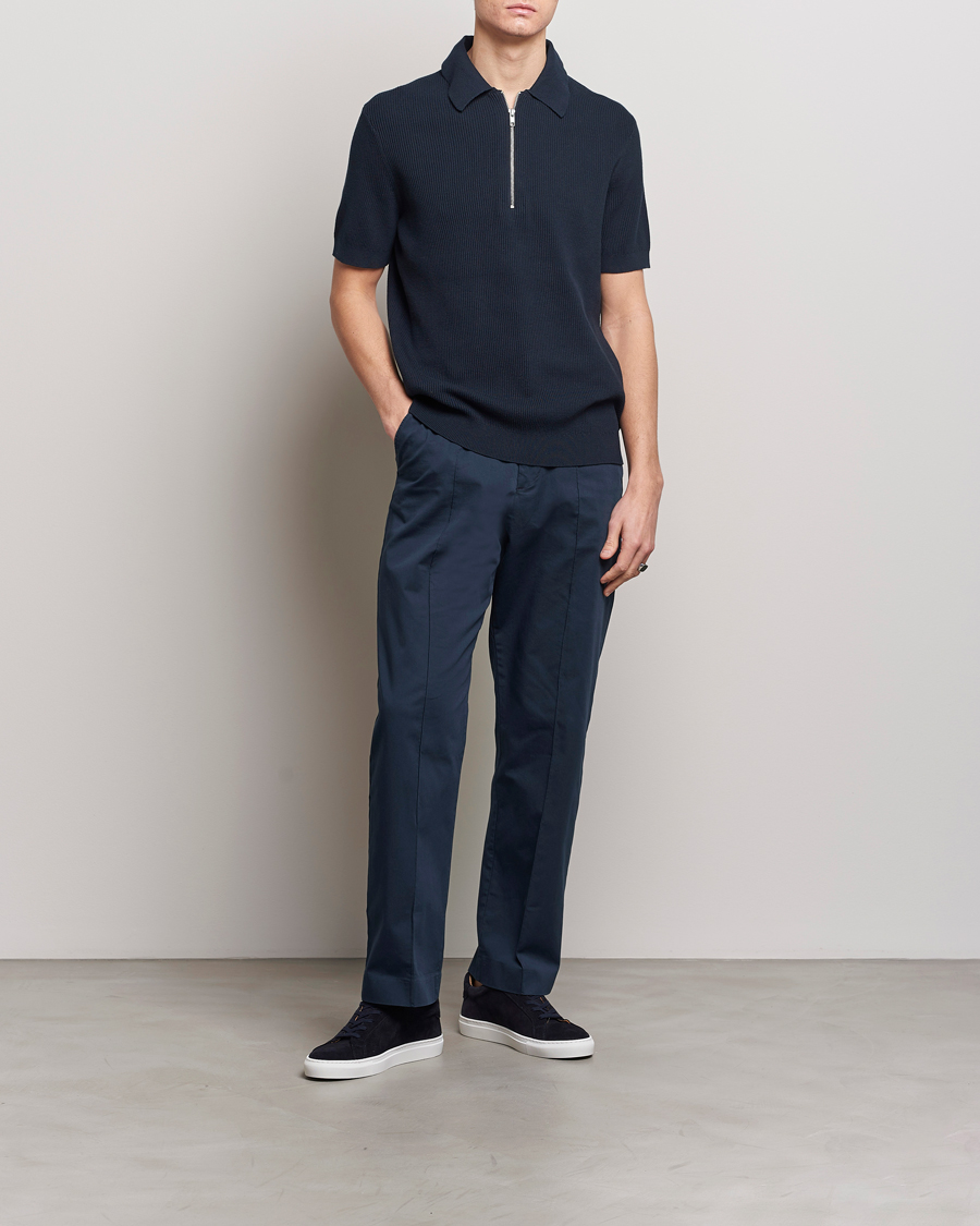 Men | Polo Shirts | NN07 | Hansie Zip Polo Navy Blue