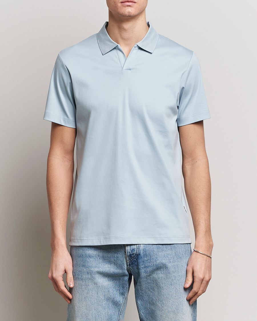 Men | Short Sleeve Polo Shirts | NN07 | Paul Polo Ashley Blue