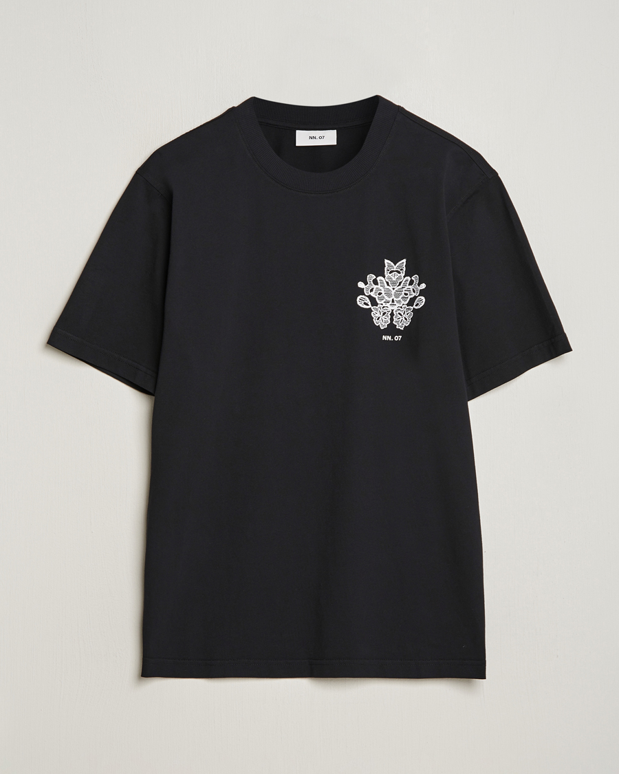 Men | T-Shirts | NN07 | Adam Printed Crew Neck T-Shirt Black