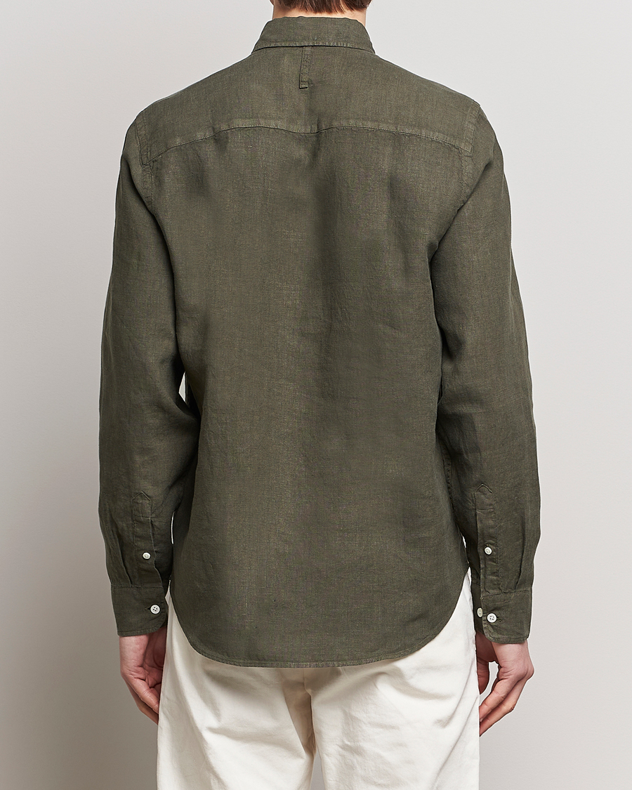 Men | Shirts | NN07 | Arne Linen Shirt Capers Green
