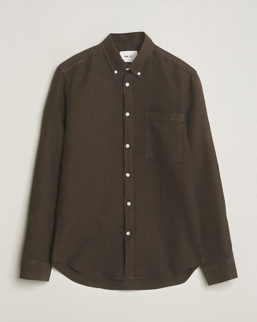 Men | Shirts | NN07 | Arne Linen Shirt Demitasse Brown