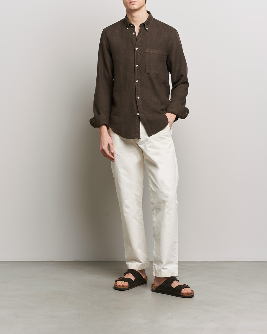 NN07 Arne Linen Shirt Demitasse Brown at CareOfCarl.com